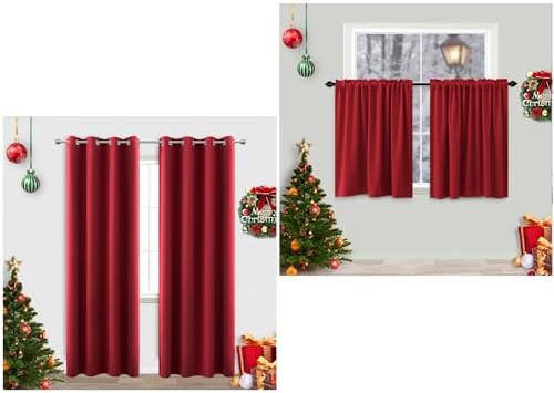 Red Thermal Room Darkening Curtain Bundle