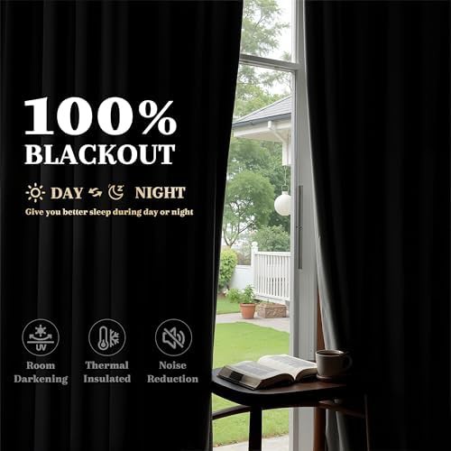 Total blackout cream linen bedroom curtains — photo 3