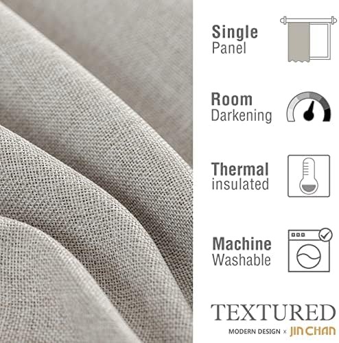 Light linen pinch pleated 84 inch curtain panel — photo 3