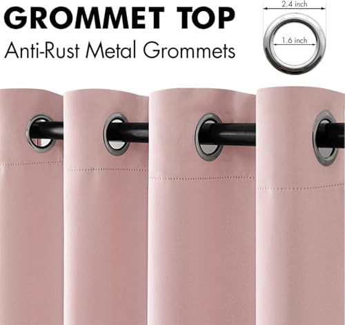 Light pink grommet bedroom curtain 84 in — photo 5