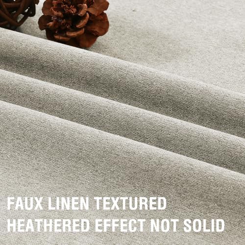Heather oatmeal linen blackout drapes 96 inch — photo 4