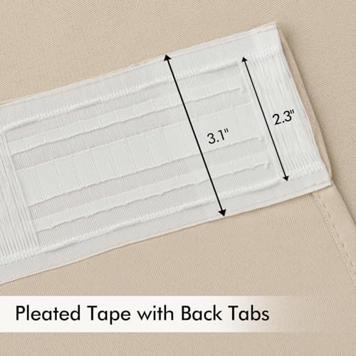 Cream beige rod pocket curtains 96 in — photo 4