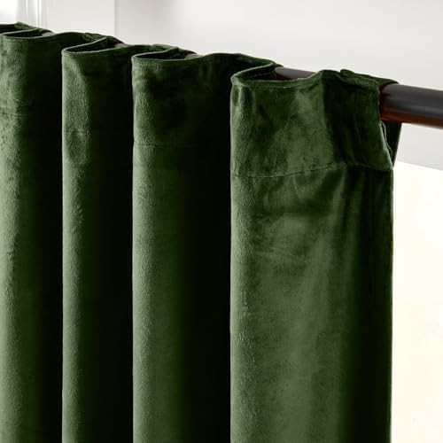 Moss earthy luxury velvet curtains 108 in — photo 3