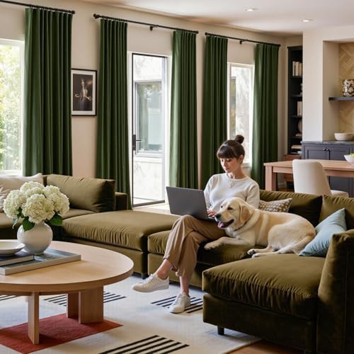 Moss earthy luxury velvet curtains 108 in — photo 5