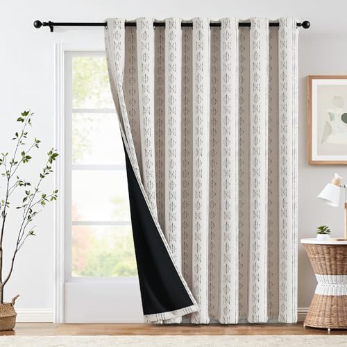 White boho extra wide 84 inch curtain panel