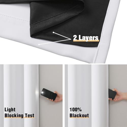 White total blackout bedroom curtains 84 inches — photo 4