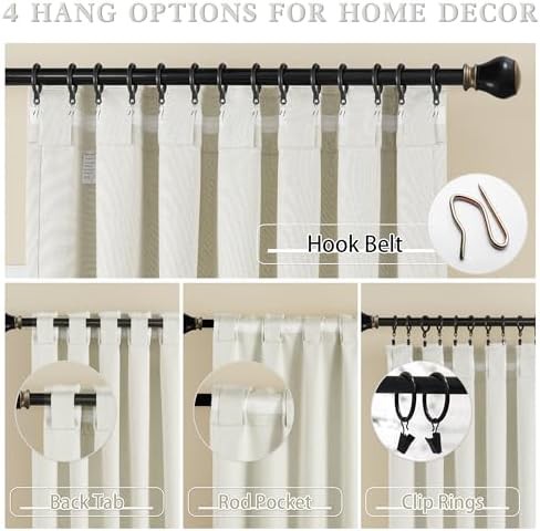 Natural linen textured thermal curtains 96 in — photo 4