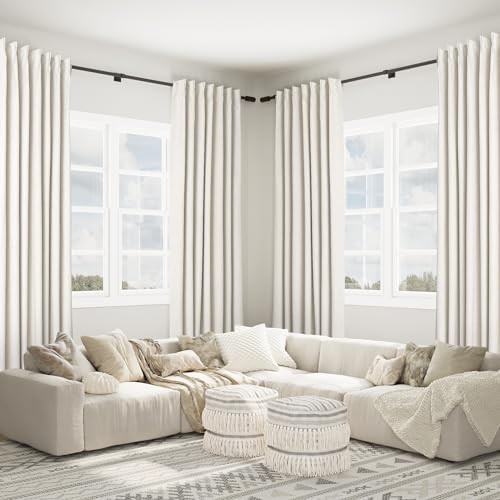 Natural linen pinch pleated blackout curtains — photo 5