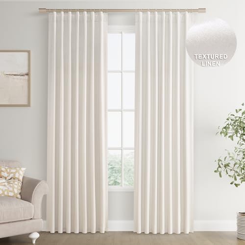 Ivory linen thermal insulated blackout curtains