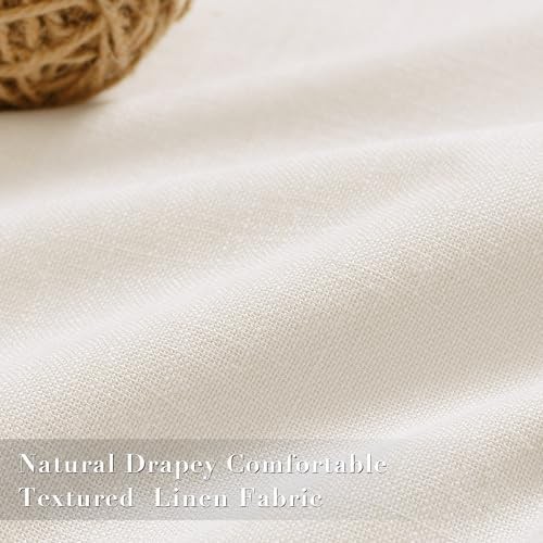 Ivory linen thermal insulated blackout curtains — photo 4
