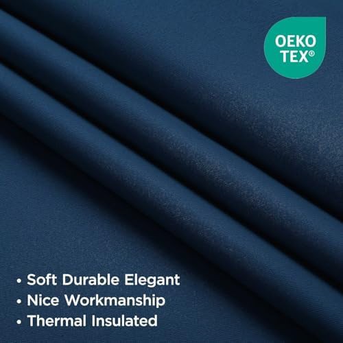 Navy Blue Thermal Insulated Blackout Curtains 96 in — photo 4