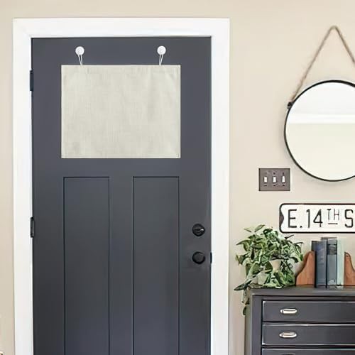 Natural faux linen doorway noise reducing curtain