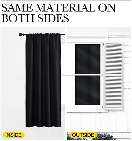 Black kitchen blackout curtains 40 in — photo 5