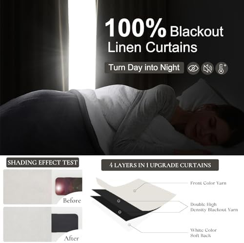Birch Flax Linen Room Darkening Curtains — photo 3