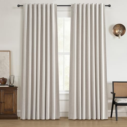 Natural Ivory Boho Back Tab Curtains