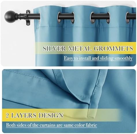 Blue grommet total blackout curtains 84 in — photo 5