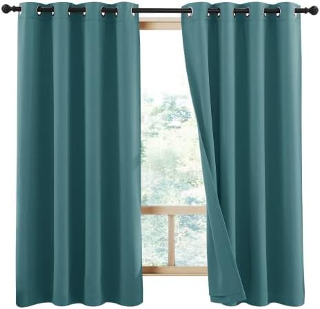 Sea Teal Grommet Total Blackout Curtains