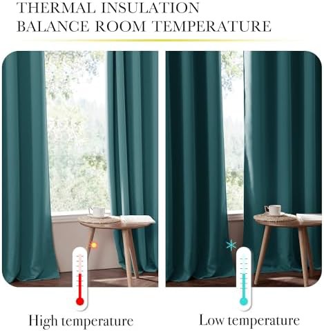 Sea Teal Grommet Total Blackout Curtains — photo 4
