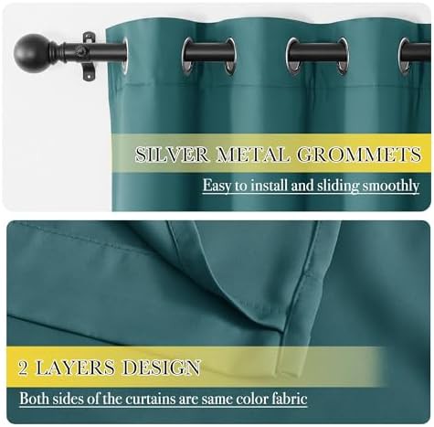 Sea Teal Grommet Total Blackout Curtains — photo 5
