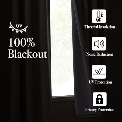Natural linen grommet total blackout curtains 96 in — photo 3