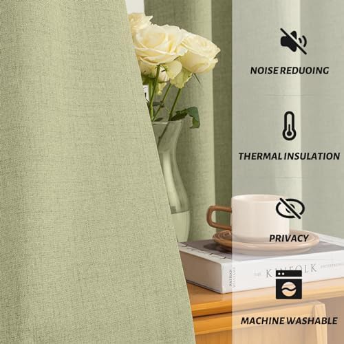 Sage linen textured curtain 84 in — photo 5