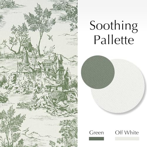 Green floral total blackout 63 inch curtains — photo 4
