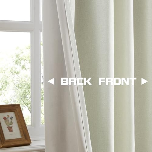 Natural linen full blackout pleated curtains 120 in — photo 5