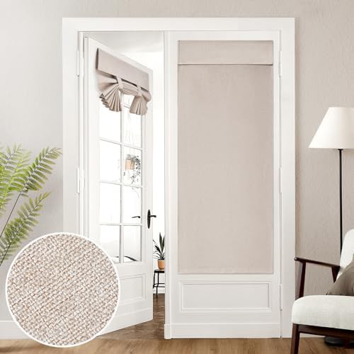 Linen texture nursery door blackout curtain 26x68 in