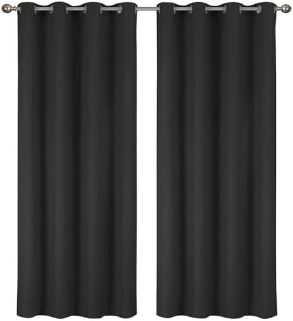 Thermal Insulated Grey Grommet Blackout Curtains — photo 4