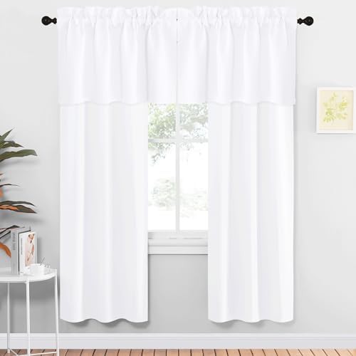 Pure white rod pocket curtains 72 in