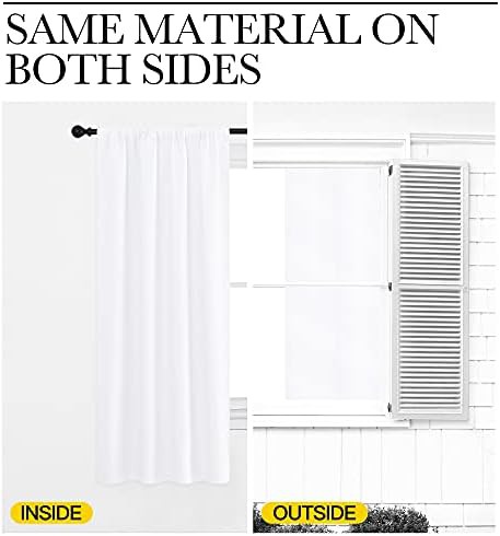 Pure white rod pocket curtains 84 in — photo 5