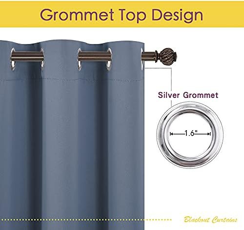 Stone blue grommet total blackout curtains 72 in — photo 3