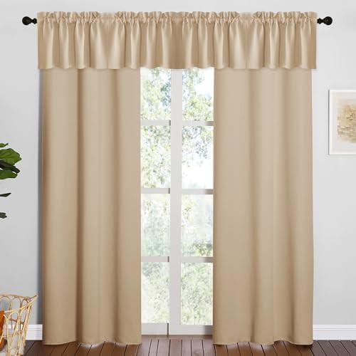 Biscotti beige grommet drapes 72 in