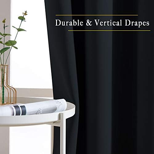 Black total blackout grommet curtains with valances 90 in — photo 4