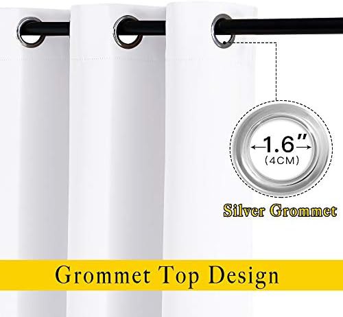 White total blackout grommet curtains with valances 90 in — photo 3