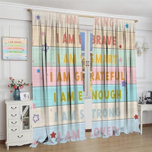 Rainbow Positive Quotes Kids Bedroom Curtains — photo 4