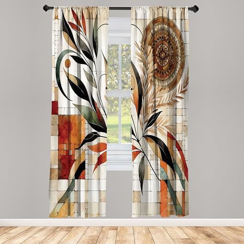 Boho mandala flower lightweight window curtains — photo 3