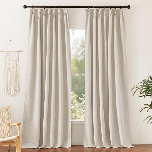 Linen Pinch Pleated Total Blackout Drapes