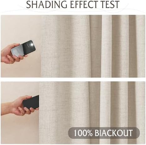Linen Pinch Pleated Total Blackout Drapes — photo 5
