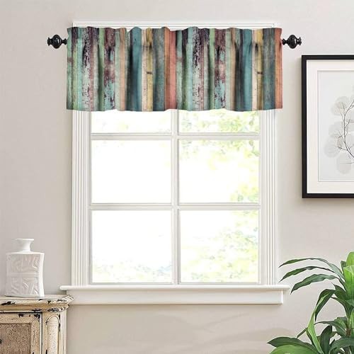 Rustic Vintage Wooden Board Print Curtains — photo 4