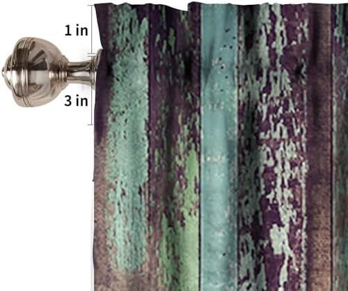 Rustic Vintage Wooden Board Print Curtains — photo 5