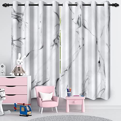Marble white thermal insulated room drapes — photo 4