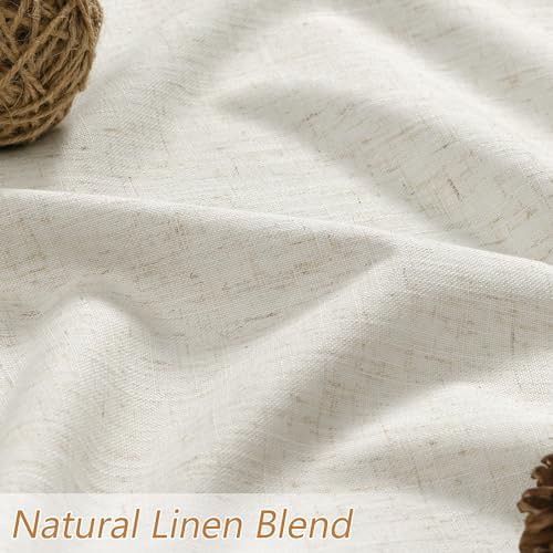 Cream linen blackout curtains 84 in panels — photo 3
