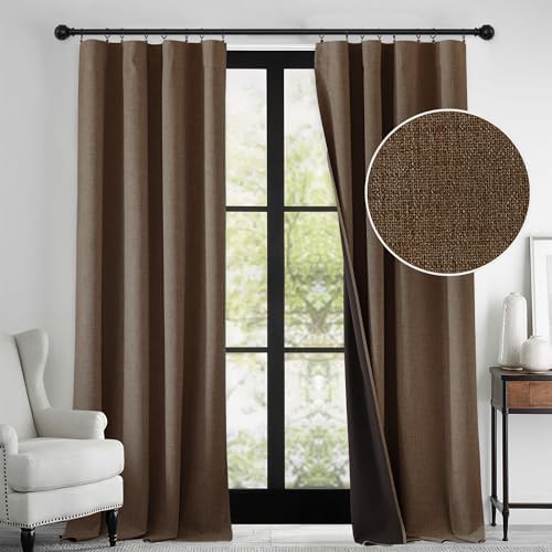 Brown grommet 84 inches long nursery curtain
