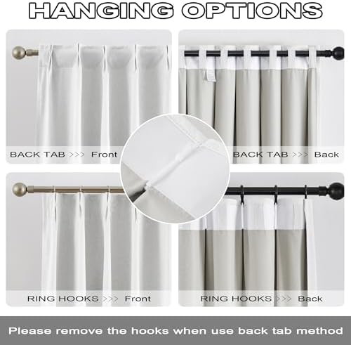 White accordion pinch pleated curtains 90 in — photo 3