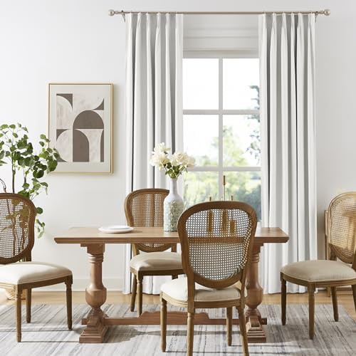 White accordion pinch pleated curtains 90 in — photo 4
