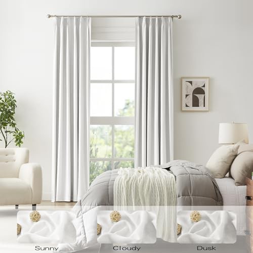 White accordion pinch pleated curtains 90 in — photo 5