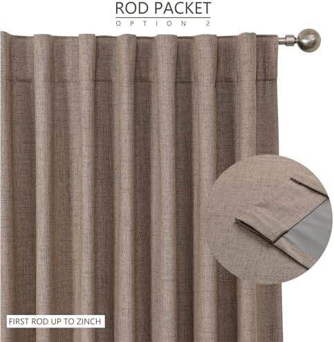 Long Natural Linen Back Tab Curtains — photo 4