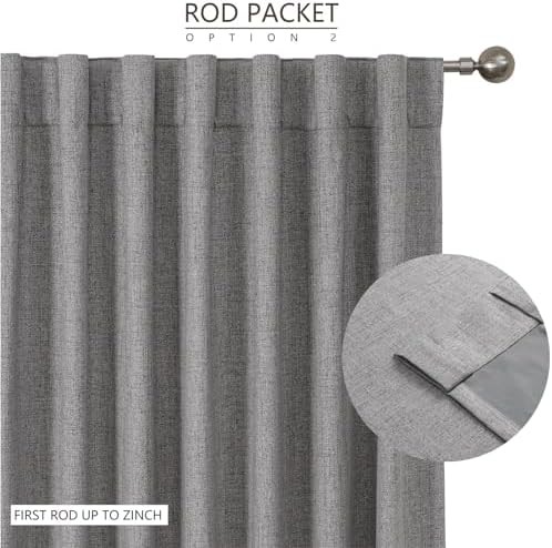Light Grey Back Tab Linen Drapes — photo 4