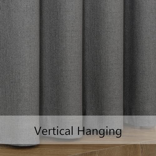 Charcoal Grey Textured Grommet Blackout Drapes — photo 4